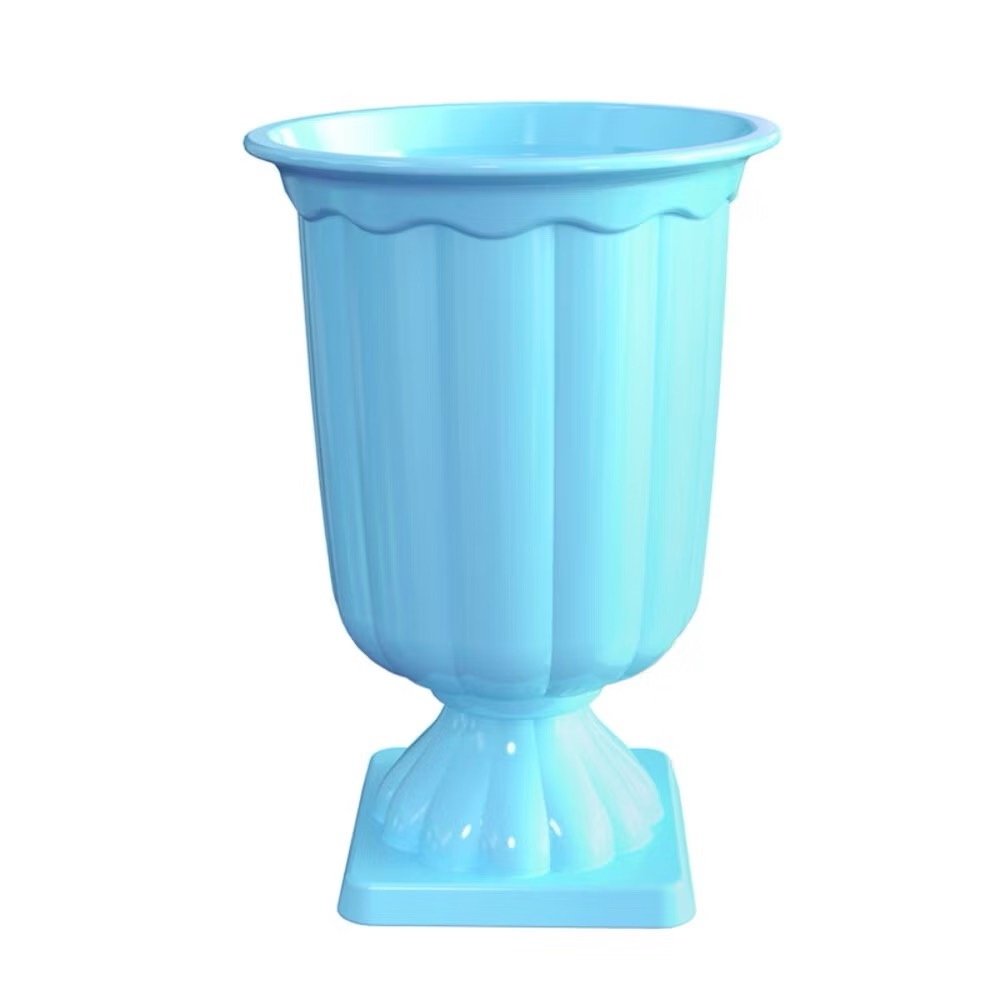 Vaso de Mesa Azul Claro C/ Arranjo  - A casa do pegue e monte 