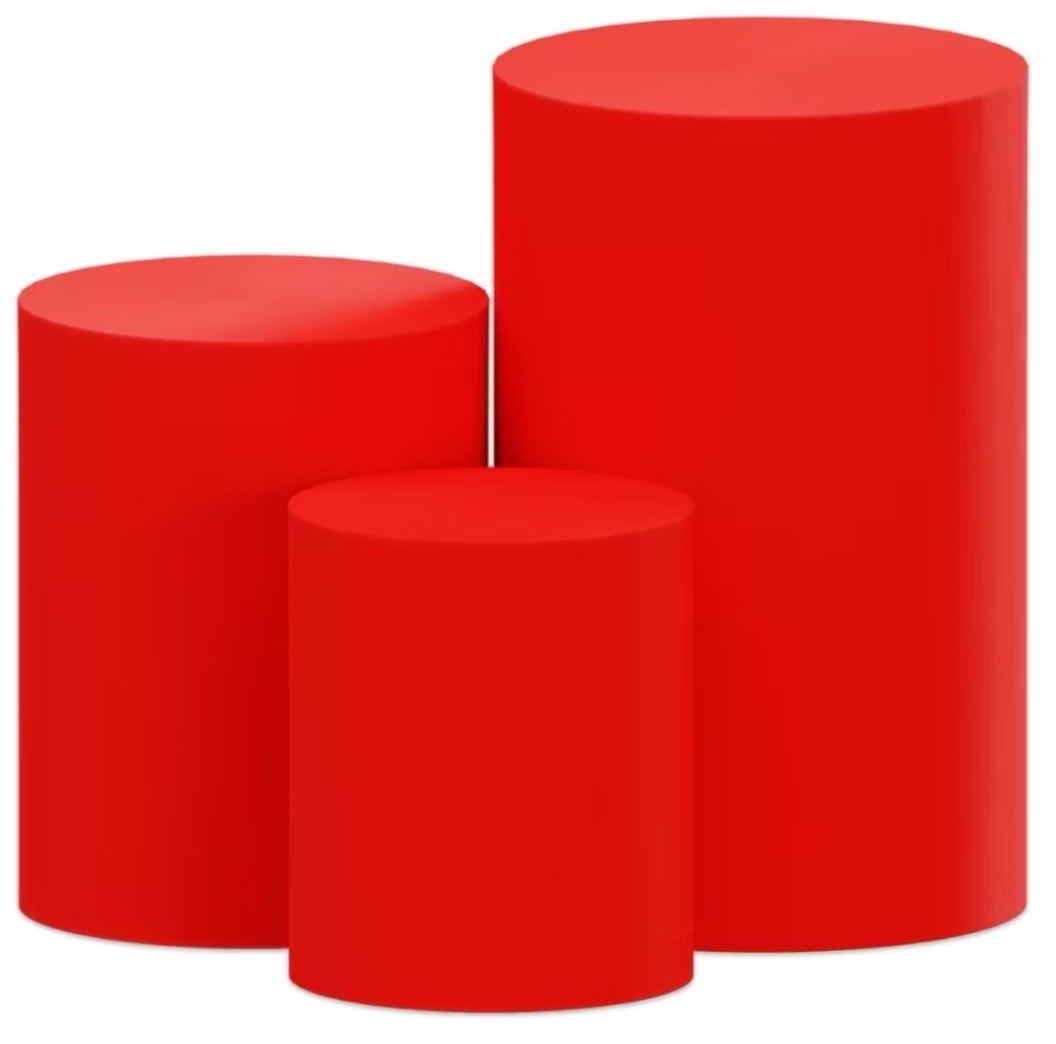Capas Cilindro Vermelho (3 Peças Pequena, Médio, Grande) - A casa do pegue e monte 