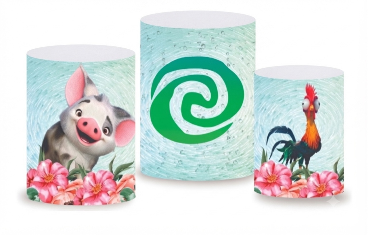 Capa Cilindro Moana Baby ( 3 Peças Pequena, Médio, Grande ) - A casa do pegue e monte 
