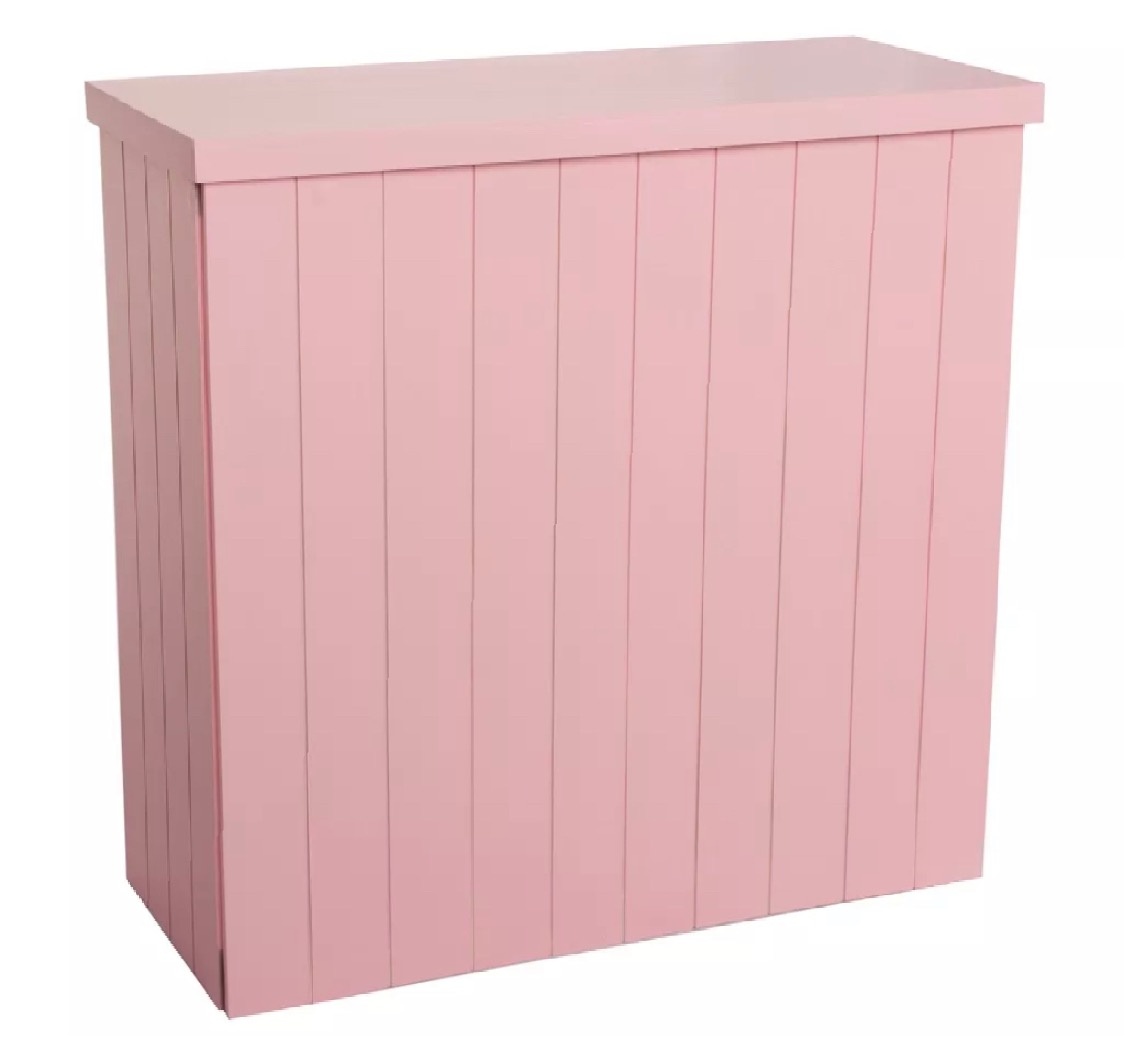 Mesa Cômoda Ripado Rosa 82Cm ( Grande) - A casa do pegue e monte 