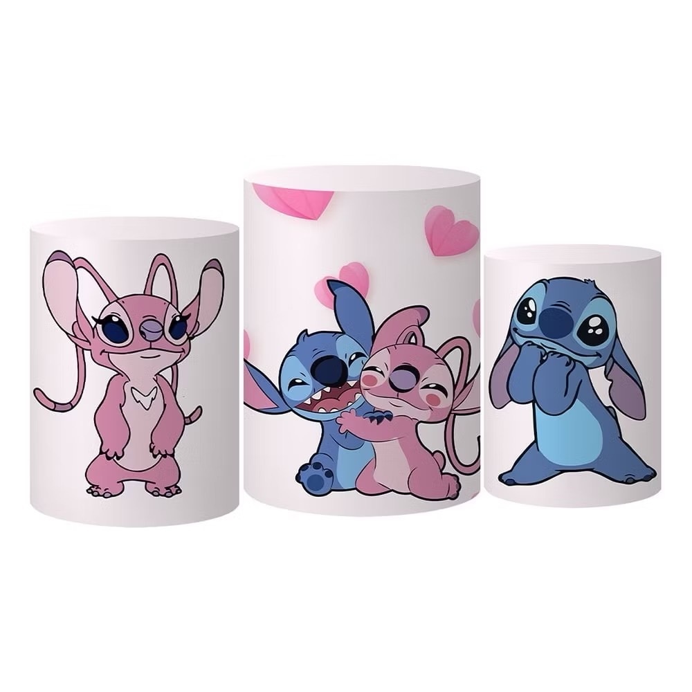 Capa Cilindro Stitch ( 3 Peças Pequena , Média , Grande ) - A casa do pegue e monte 