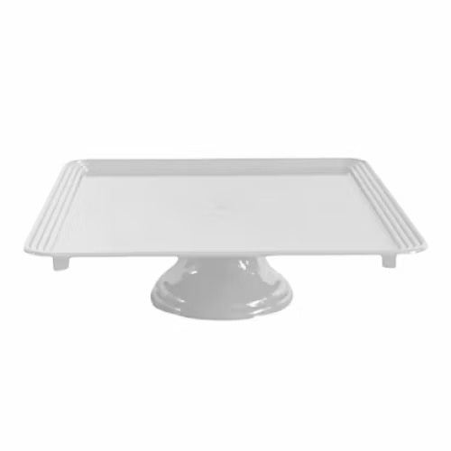 Porta Bolo Quadrado Branco 32Cm  - A casa do pegue e monte 