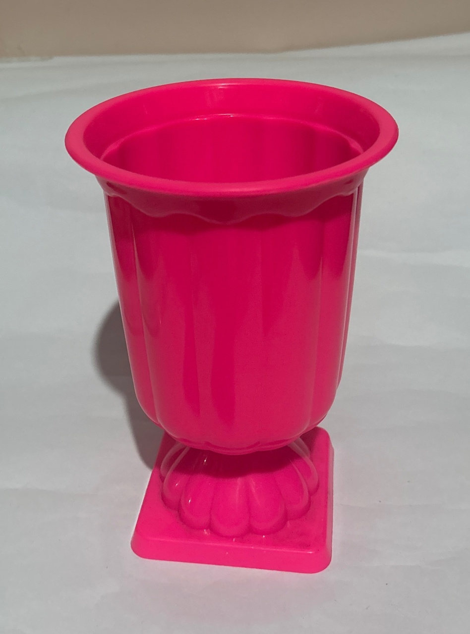 Vaso de Mesa Rosa Pink C/ Arranjo  - A casa do pegue e monte 