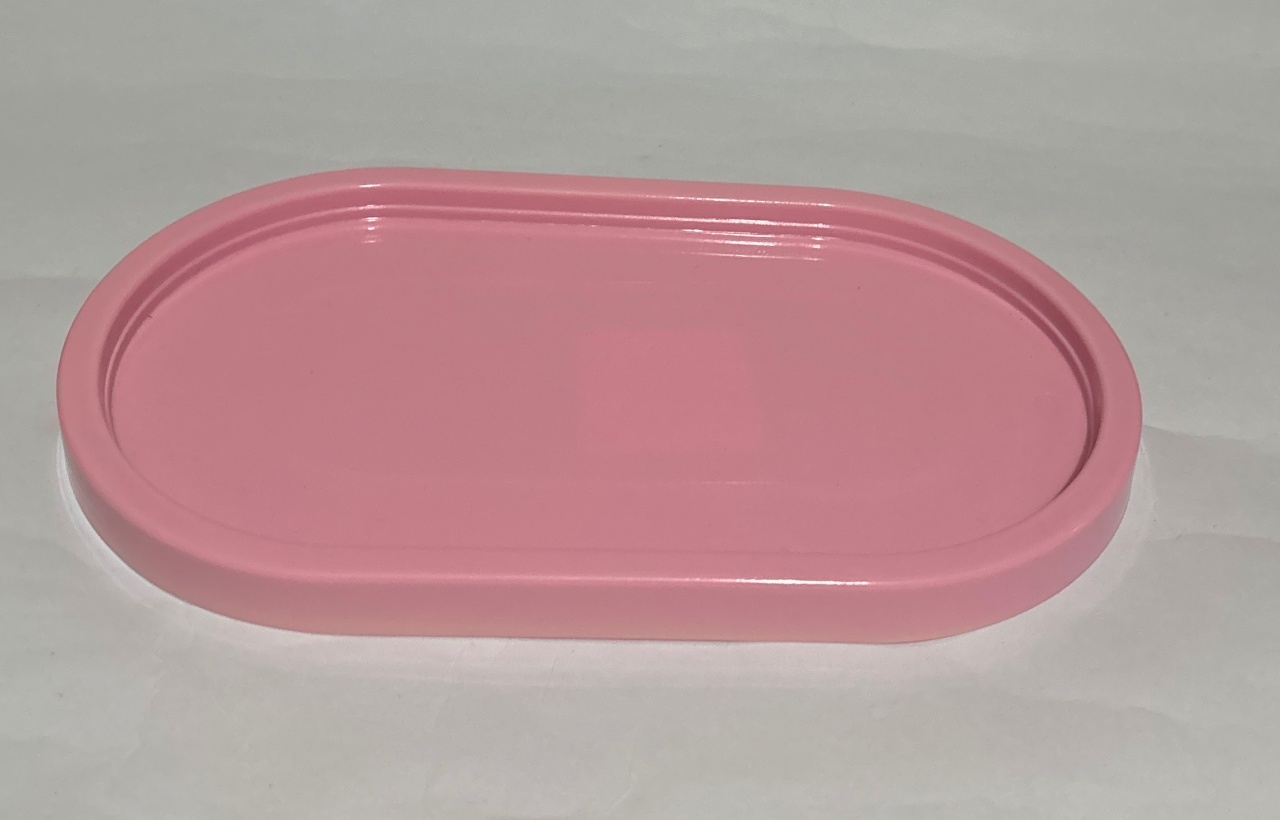 Porta Doces Rosa Oval Liso - A casa do pegue e monte 