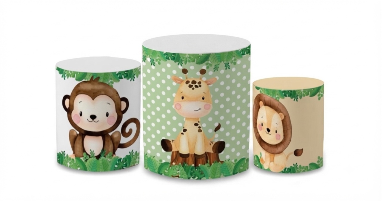 Capa Cilindro Safari ( 3 Peças Pequena, Média, Grande ) - A casa do pegue e monte 