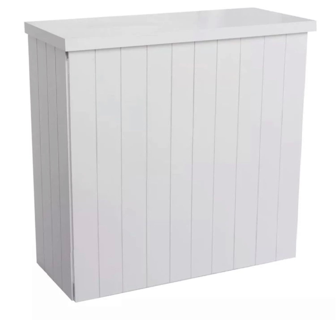 Mesa Cômoda Ripado Branca 60Cm  - A casa do pegue e monte 