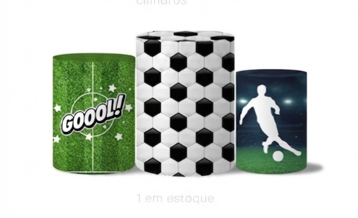 Capas Cilindro Futebol (Pequeno) - A casa do pegue e monte 