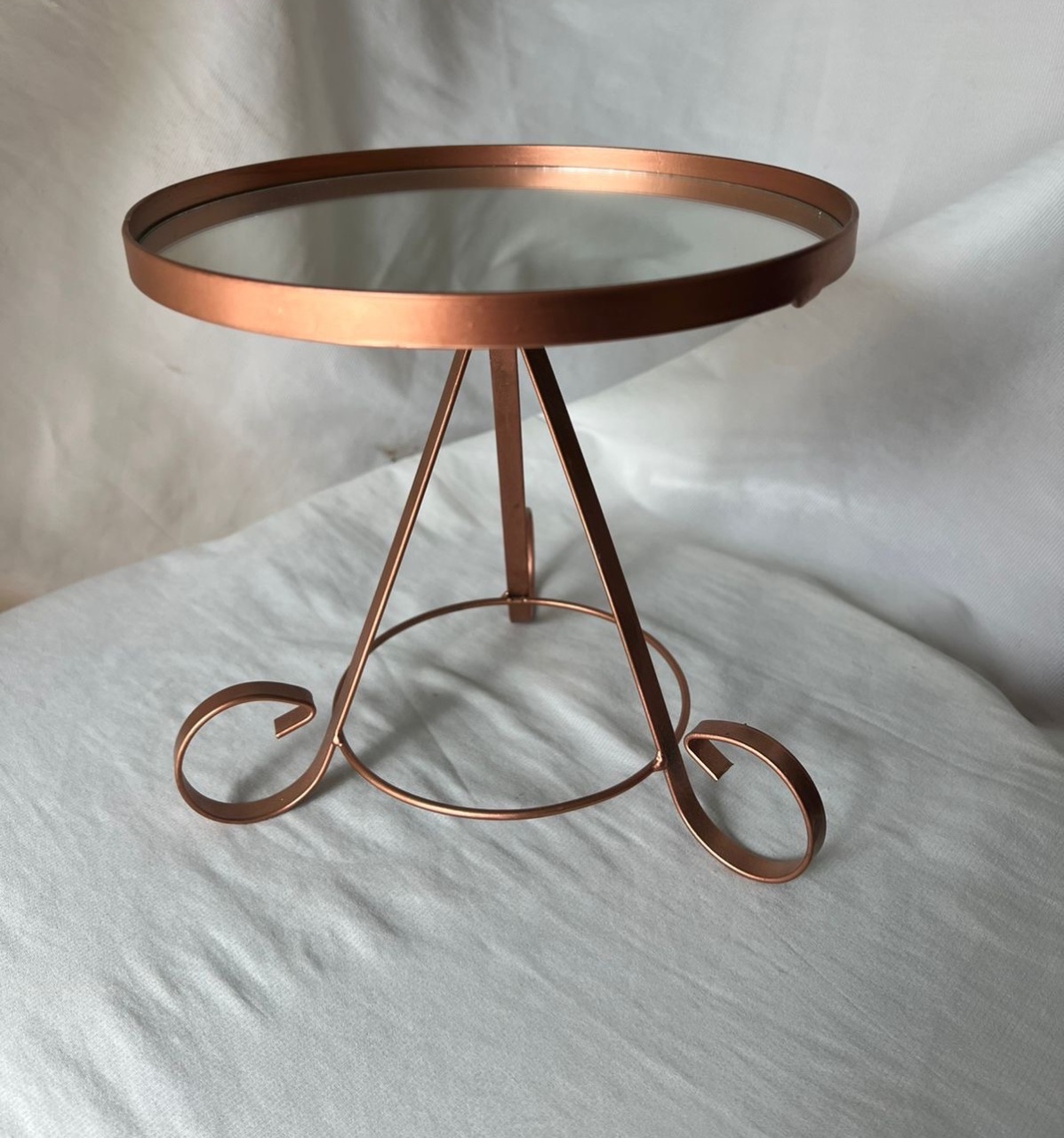 Porta Doces de Ferro Rose Gold Com Espelho  Alto  - A casa do pegue e monte 