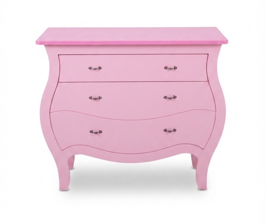 Mesa Cômoda Gavetas Fake Rosa 60Cm - A casa do pegue e monte 