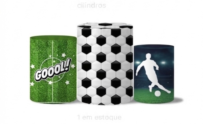 Capas Cilindro Futebol (Médio) - A casa do pegue e monte 