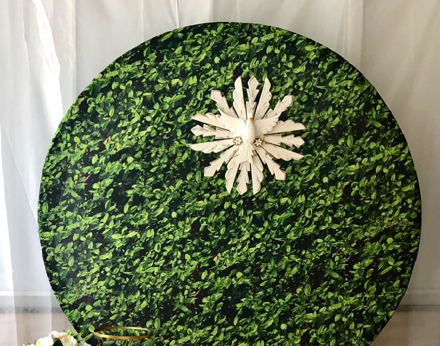 Capa Painel Folhas Verdes S/Estrutura   - A casa do pegue e monte 