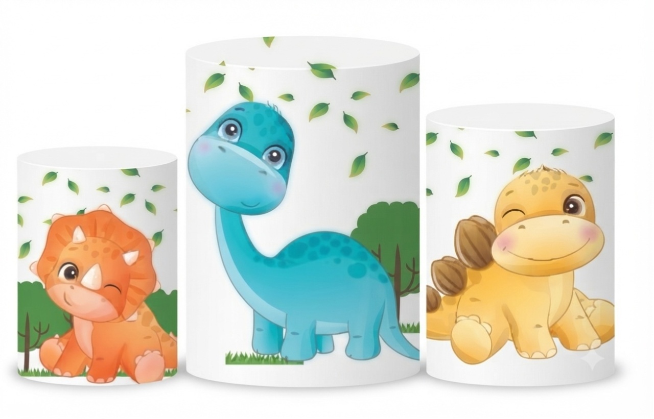 Capa Cilindro Dino ( 3 Peças Pequena, Média, Grande) - A casa do pegue e monte 