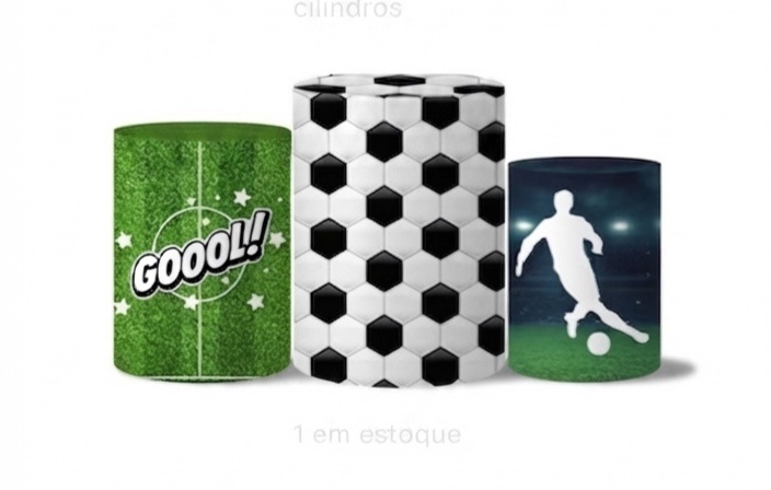 Capas Cilindro Futebol ( 3 Peças Pequena , Média, Grande) - A casa do pegue e monte 