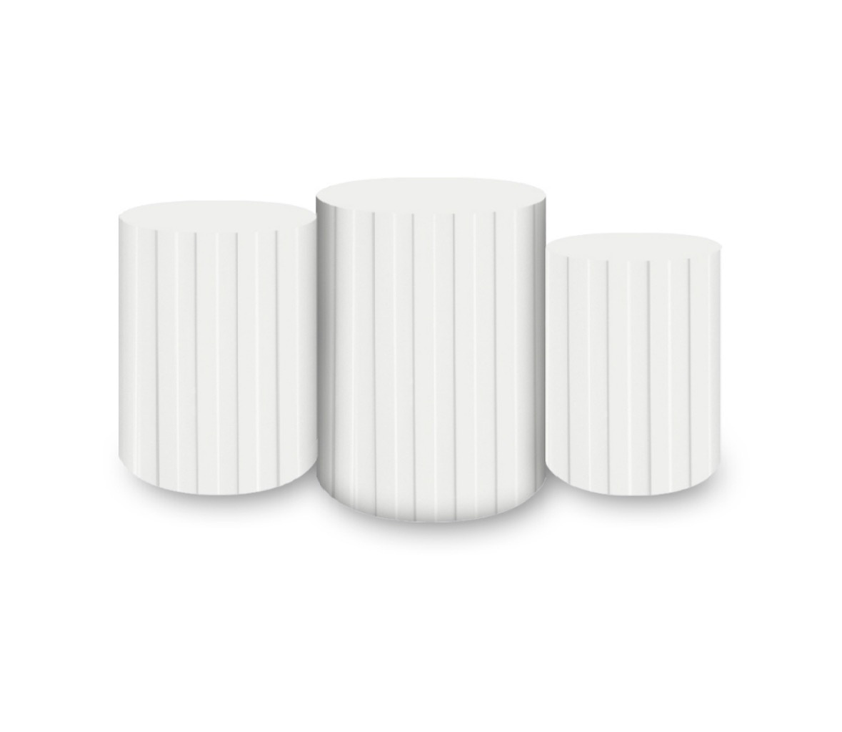 Trio Capas Cilindro 3D Branco  + Trio de Cilindros   - A casa do pegue e monte 