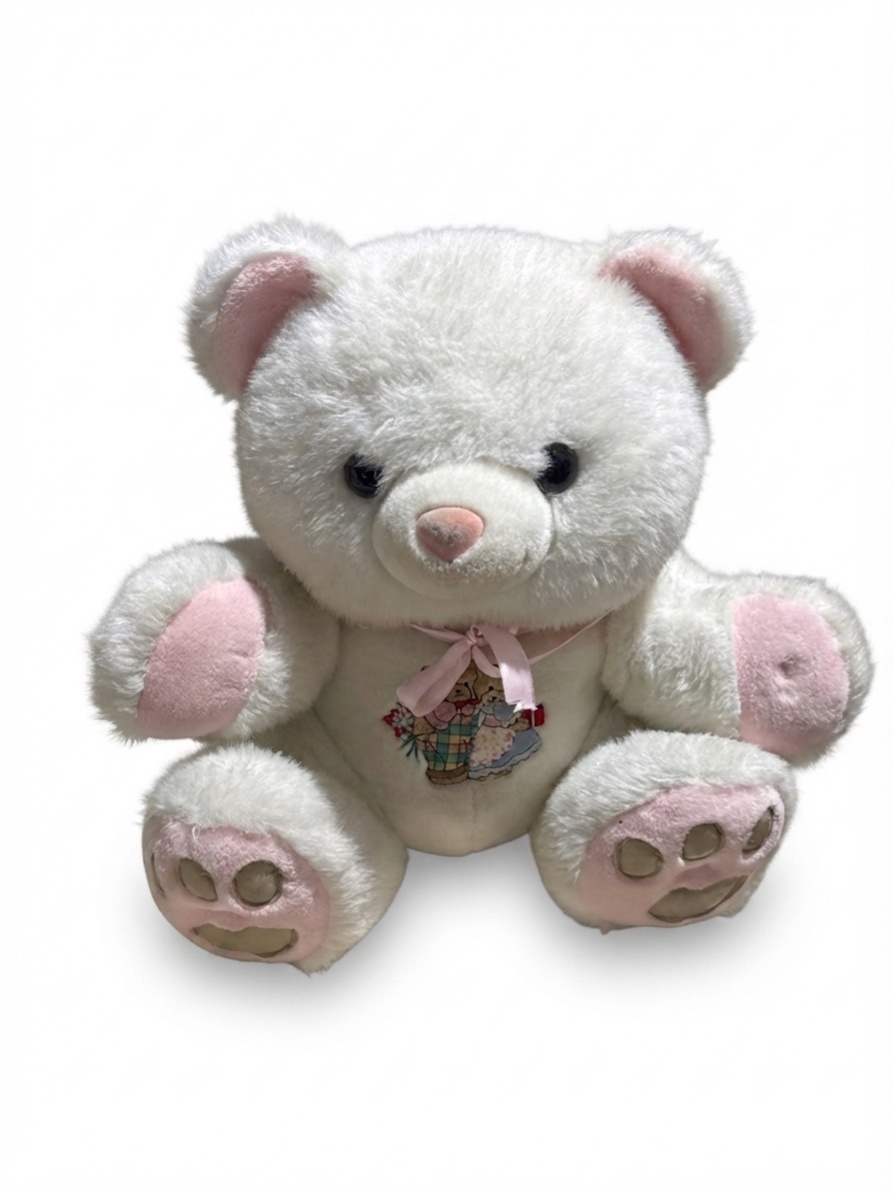 Urso Branco Com Rosa - A casa do pegue e monte 