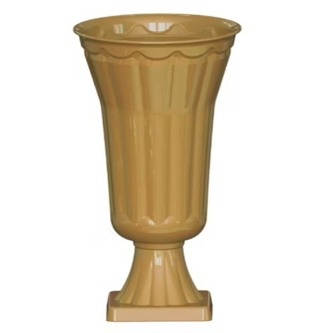 Vaso Grego Dourado C/ Flores Alto  - A casa do pegue e monte 