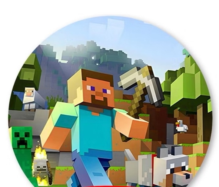 Capa Painel Minecraft S/   Armação Redonda  - A casa do pegue e monte 