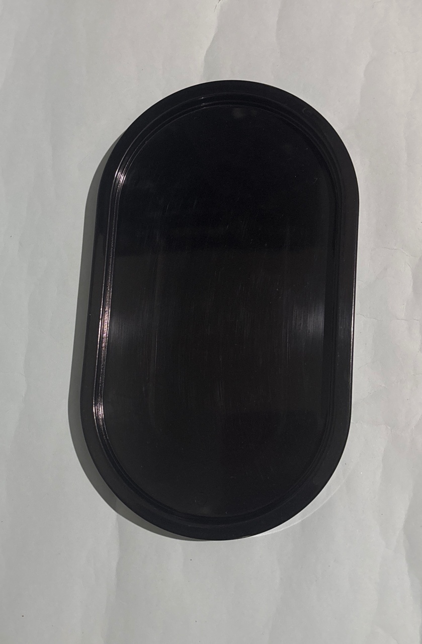 Porta Doce Preto Oval Liso  - A casa do pegue e monte 