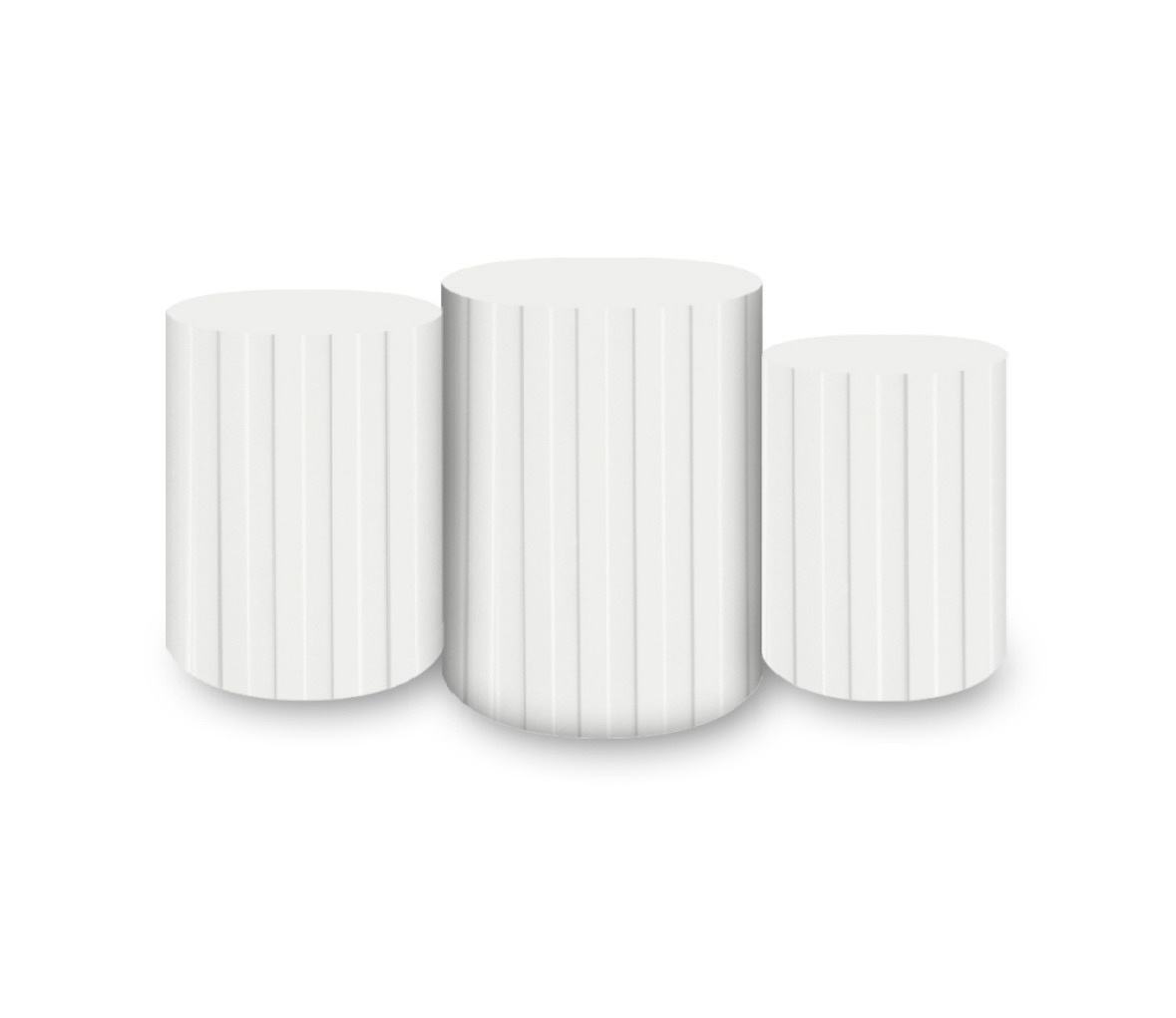 Trio Capas Cilindro 3D Branco  S/ Trio de Cilindros    - A casa do pegue e monte 