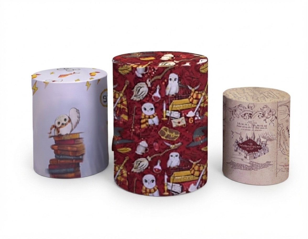 Capa Cilindro Harry Potter ( 3 Peças Pequena, Média, Grande) - A casa do pegue e monte 