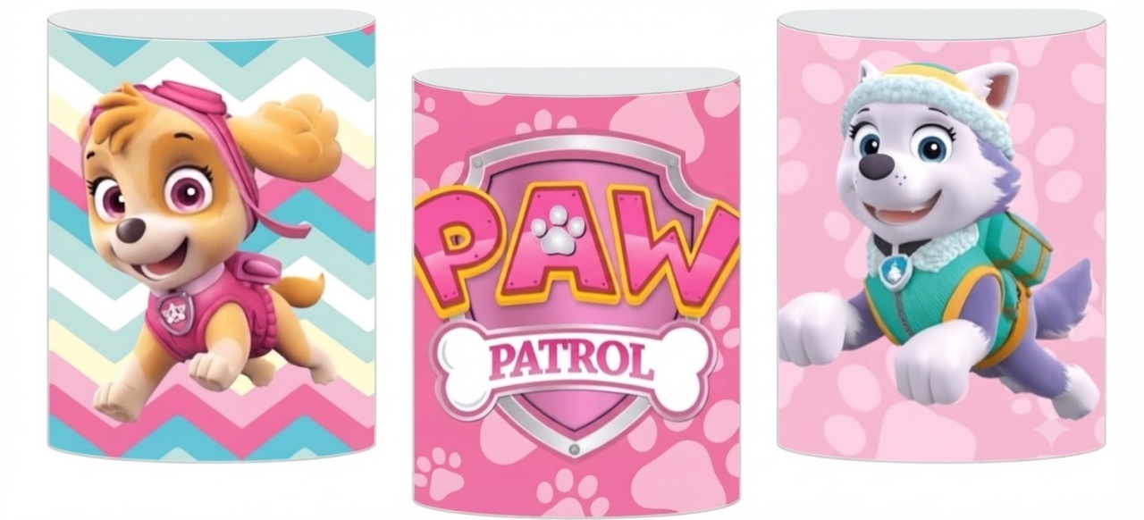Capas Cilindro Patrulha Canina (3 Peças Pequena,Média,Grande) - A casa do pegue e monte 