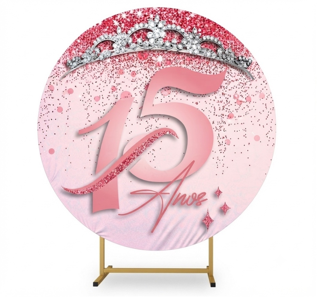 Capa Painel 15 Anos Rosa - A casa do pegue e monte 