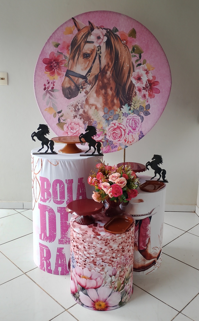 Kit Cavalo Rosa Bronze  - Lana Festas 