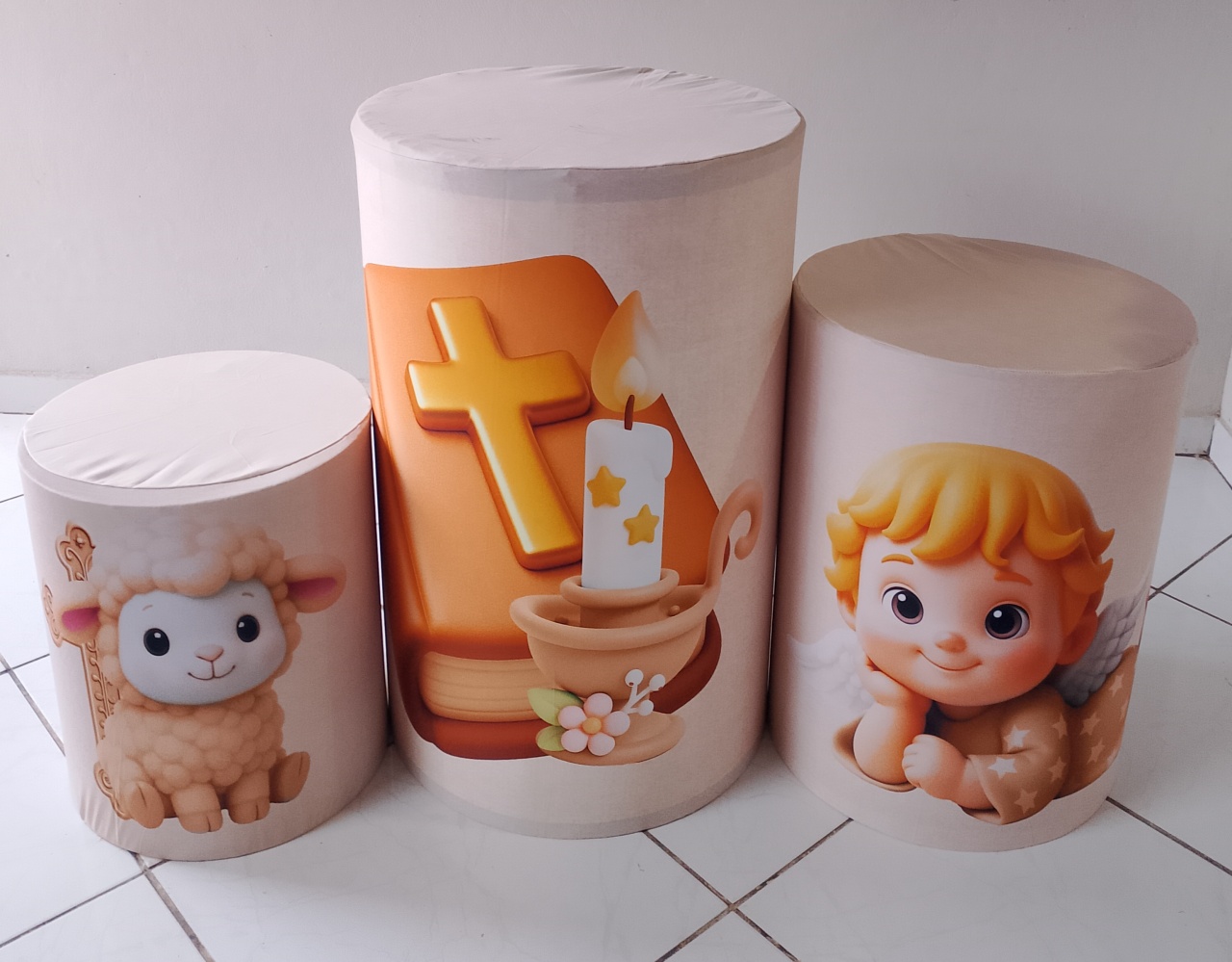 Kit Capas Cilindros Batizado - Lana Festas 