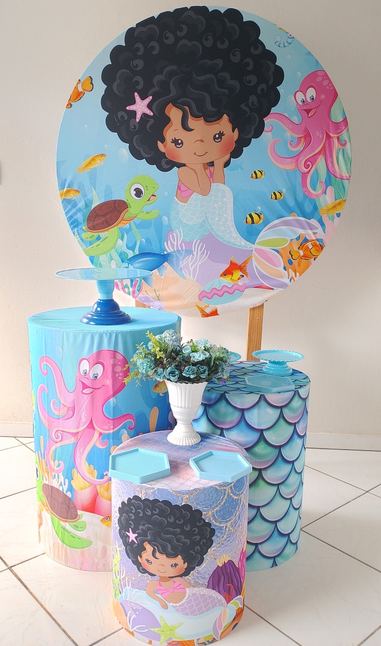 Kit A Pequena Sereia Morena Bronze  - Lana Festas 