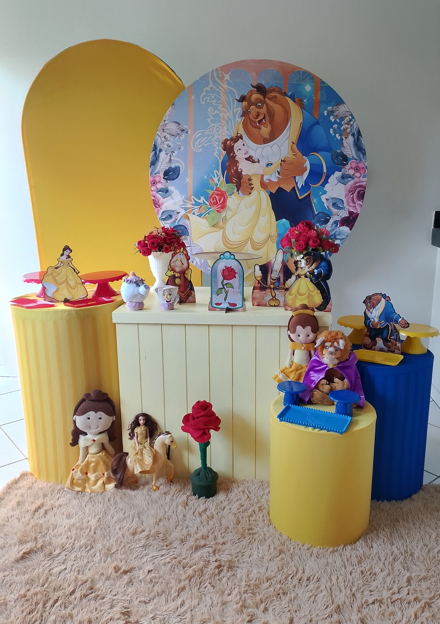 Kit A Bela E A Fera Ouro - Lana Festas 
