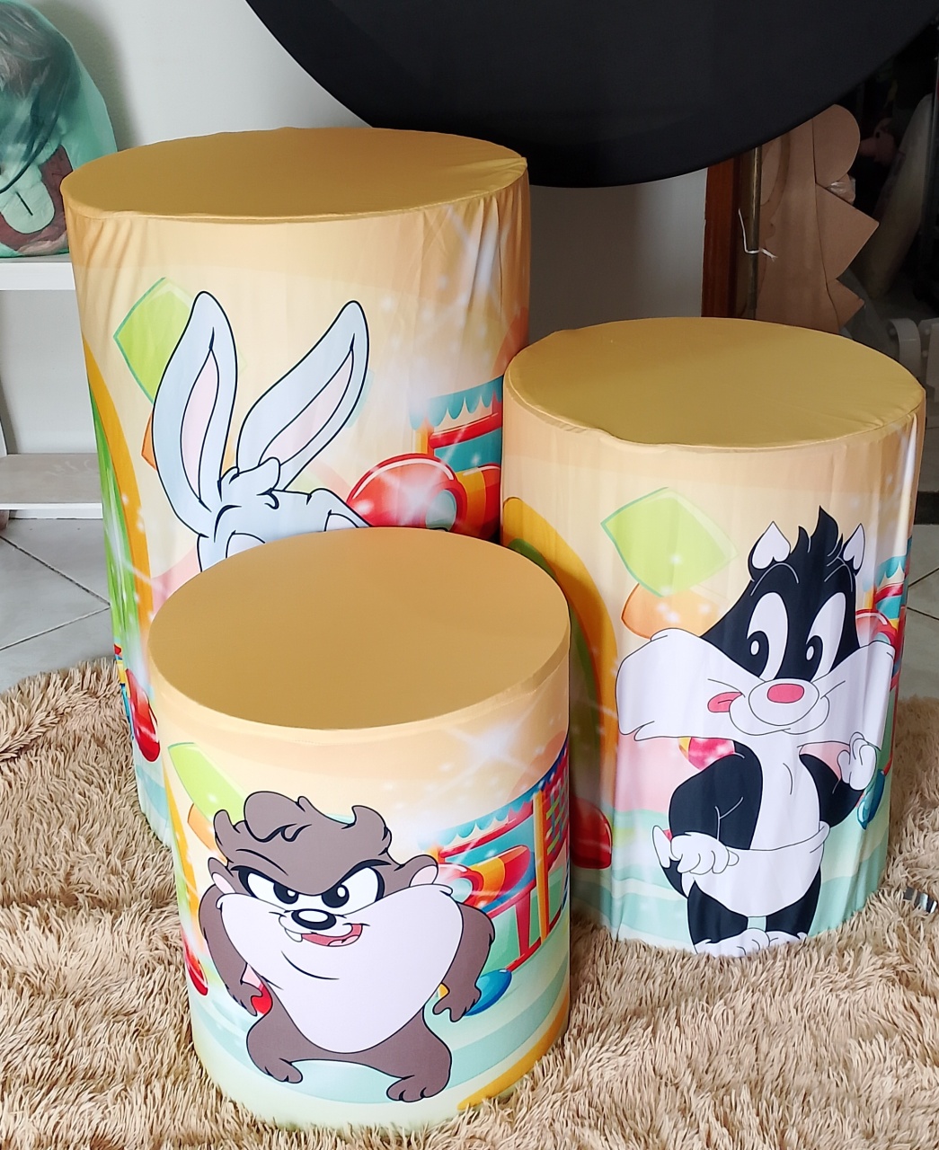 Kit Capas Cilindros Baby Looney Tunes  - Lana Festas 