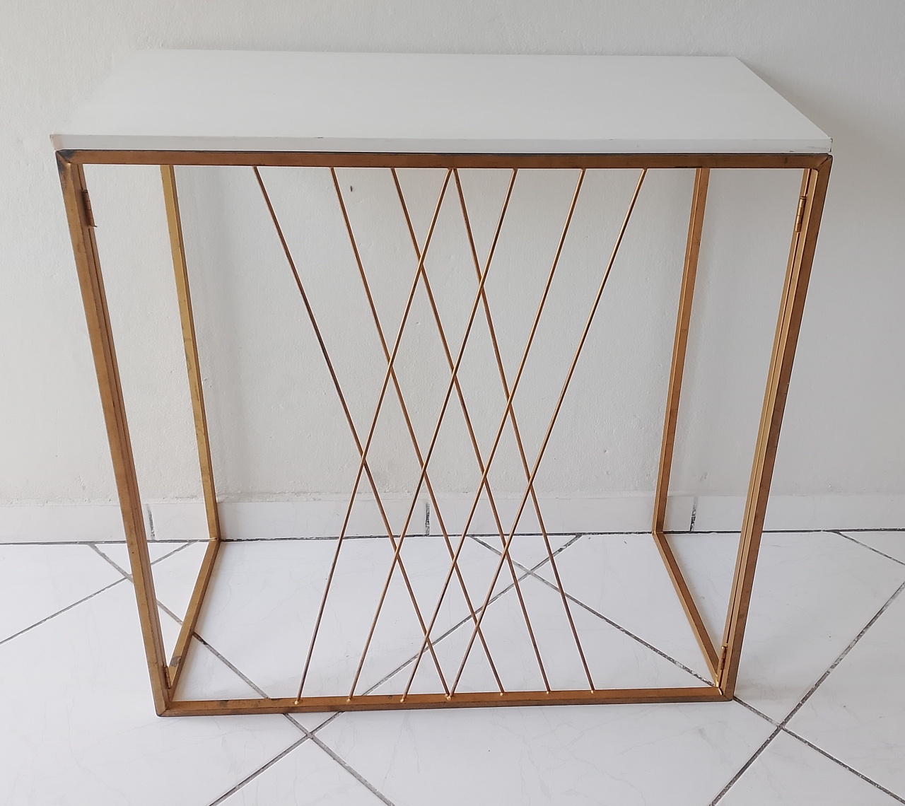 Mesa Quadrada Trançada Branca  - Lana Festas 