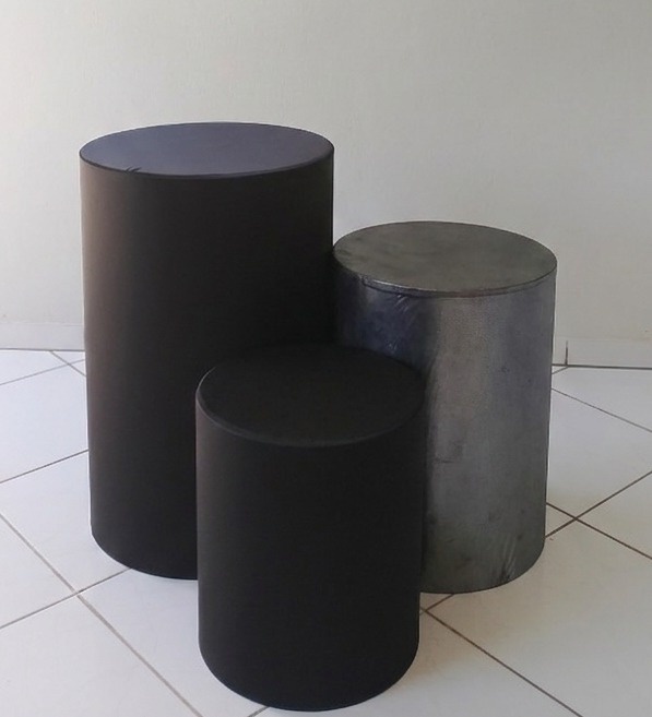 Kit Capas Cilindros Preto E Prata - Lana Festas 