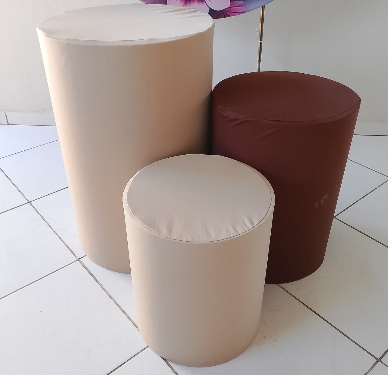 Kit Capas Cilindros Bege E Marrom - Lana Festas 