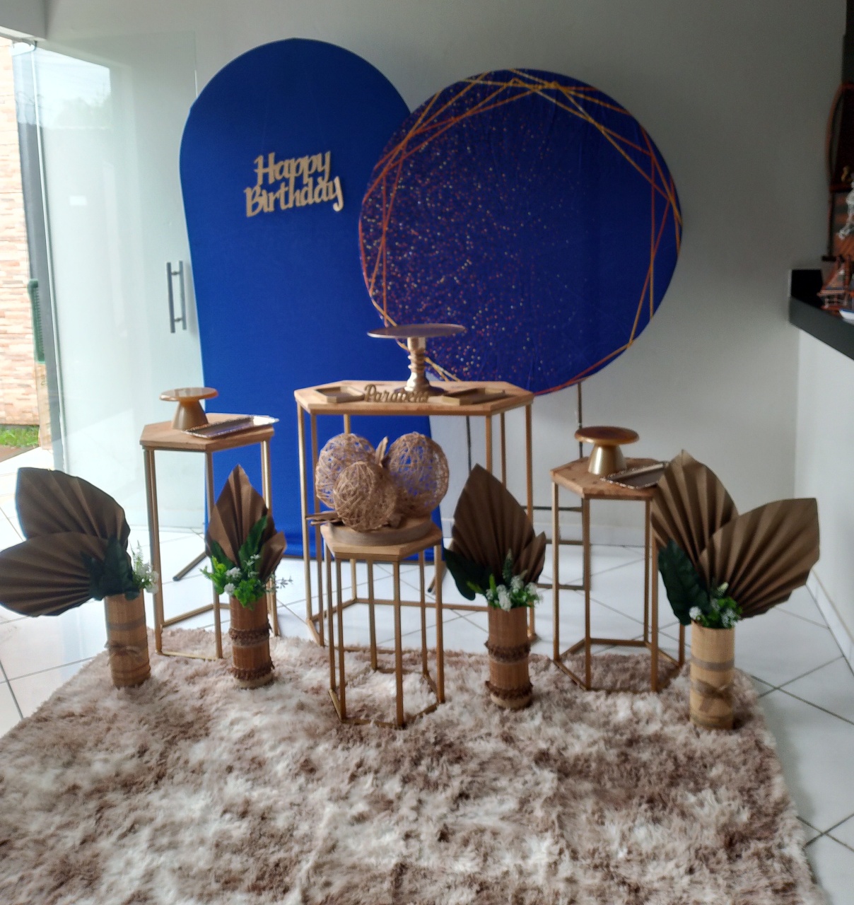 Kit Adulto Azul Com Dourado Ouro - Lana Festas 