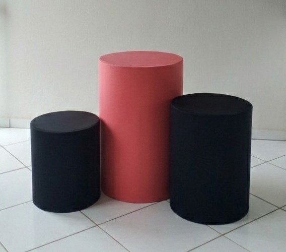 Kit Capas Cilindros Rosa E Preto - Lana Festas 