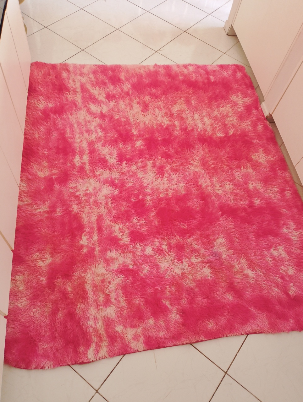 Tapete Peludo Rosa Mesclado  - Lana Festas 