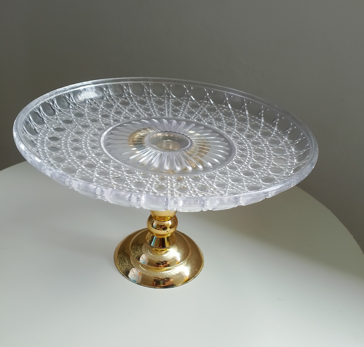 Porta Doces Transparente Com Dourado  - Lana Festas 