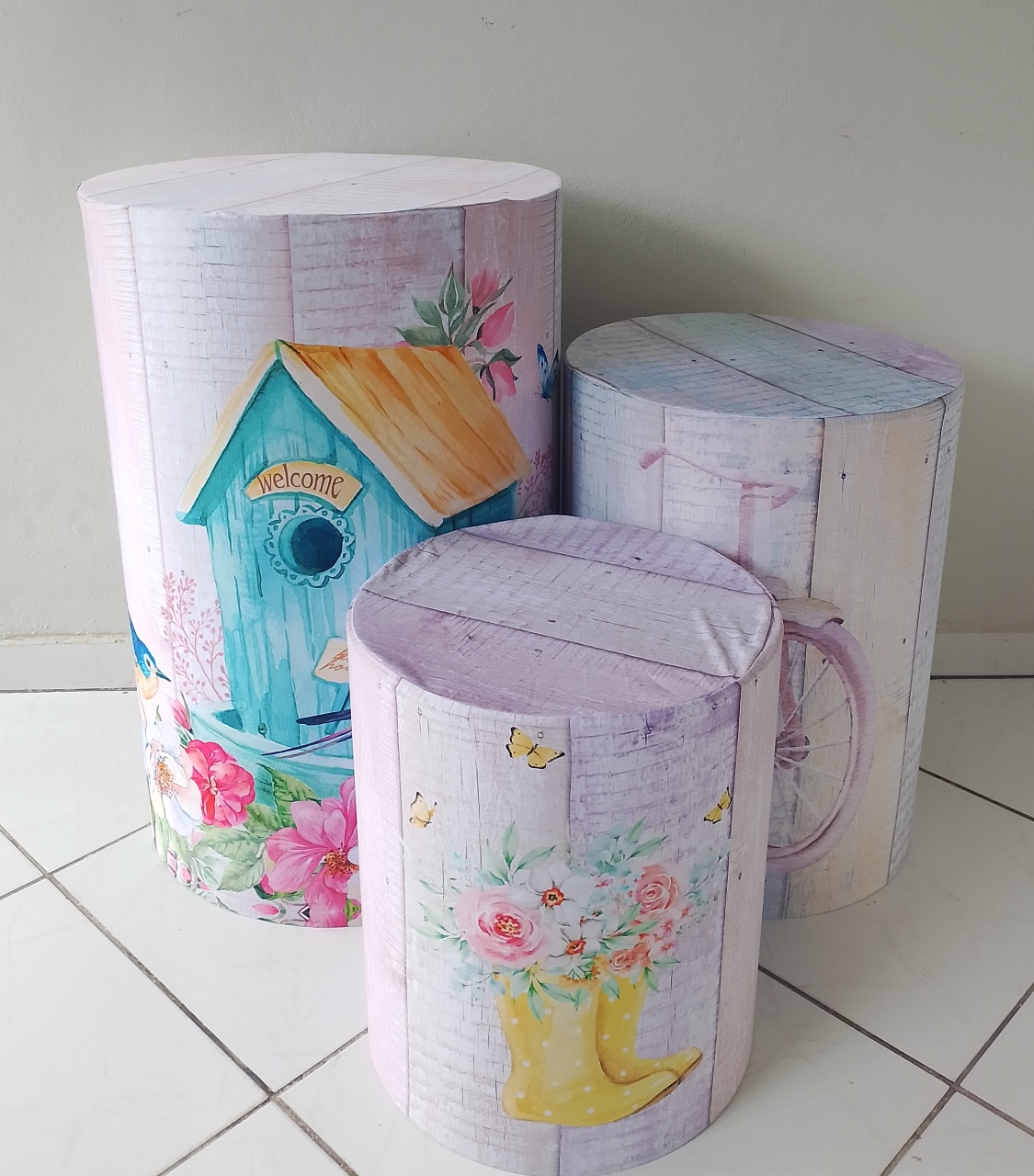 Kit Capas Cilindros Jardim 2 - Lana Festas 