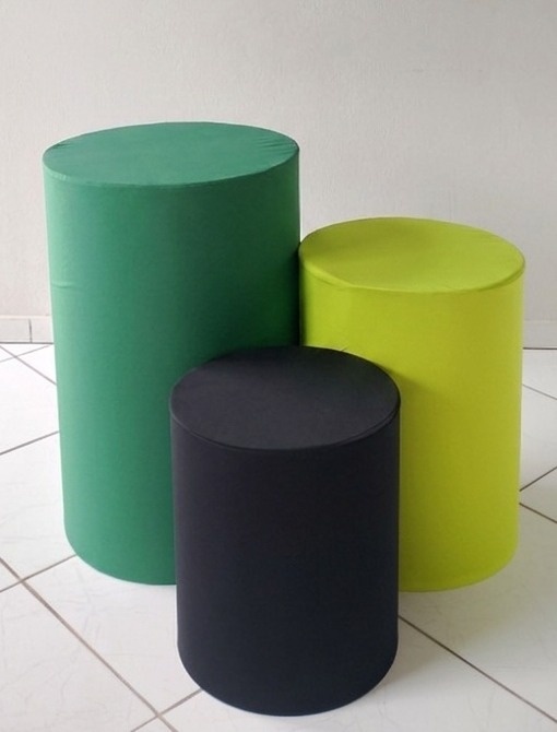 Kit Capas Cilindros Verde(Escuro/Limão) E Preto  - Lana Festas 