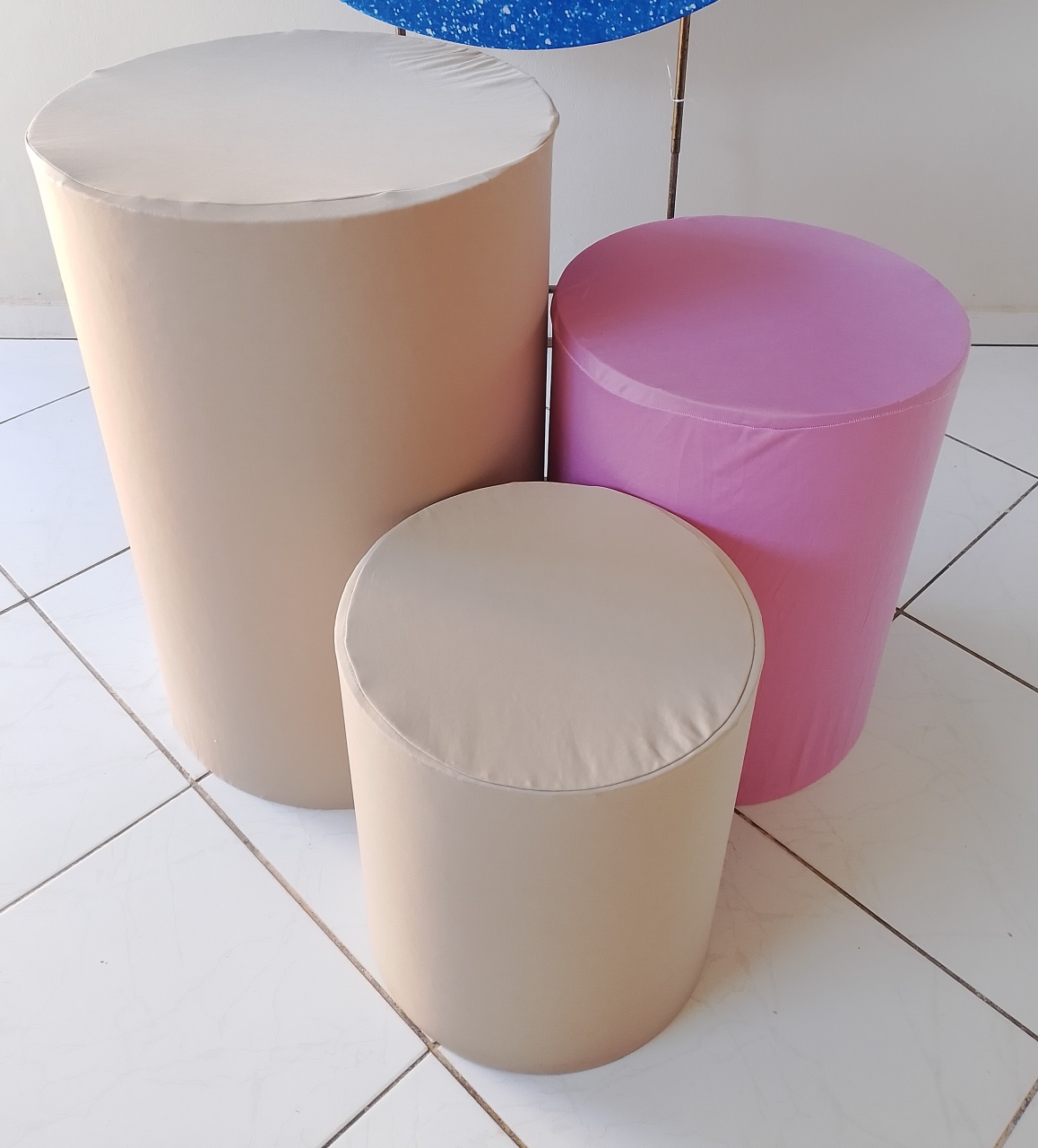 Kit Capas Cilindros Bege E Rosa  - Lana Festas 