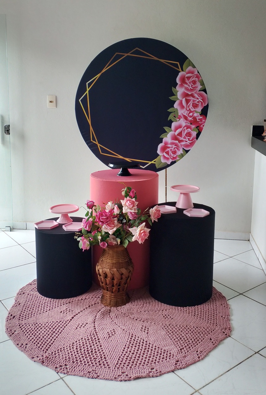 Kit Adulto Preto E Rosa Prata - Lana Festas 