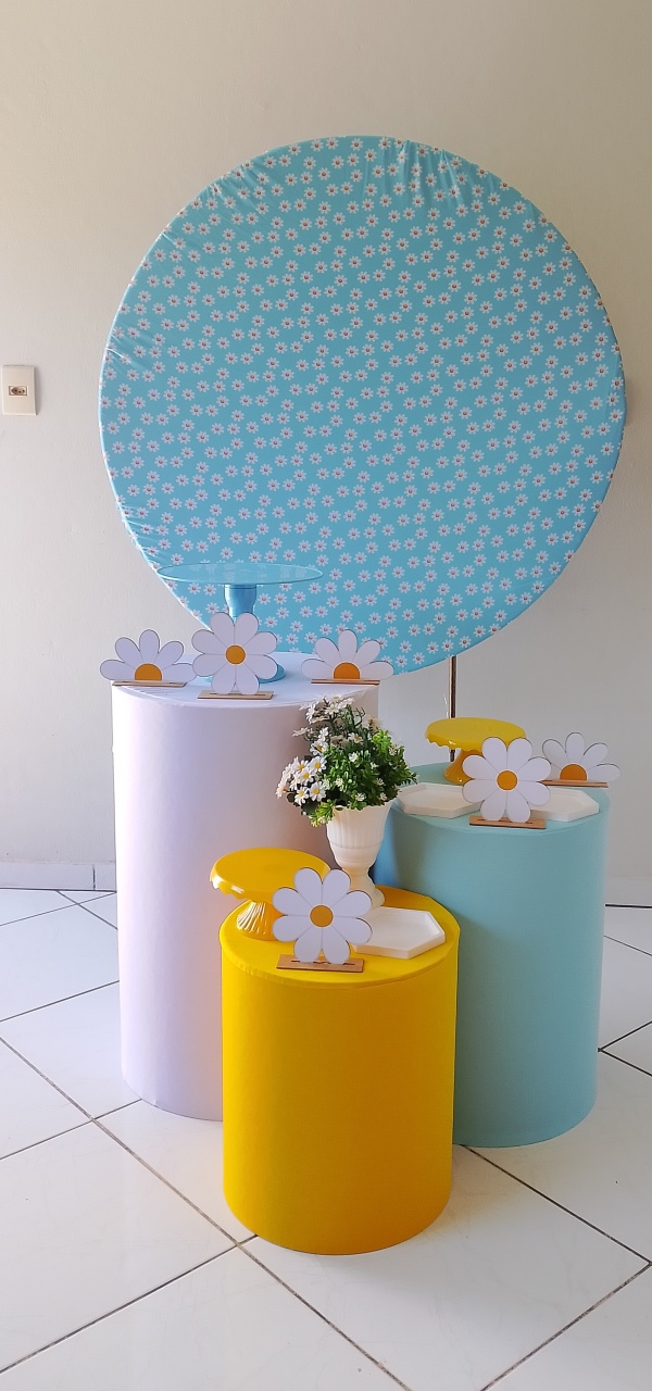 Kit Adulto Azul , Margaridas Bronze - Lana Festas 
