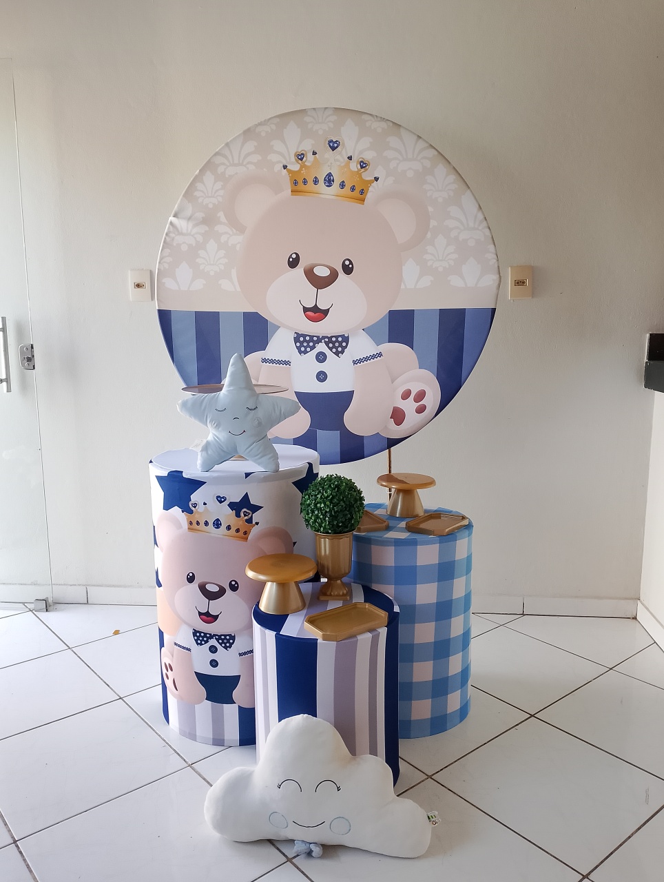 Kit Ursinho Realeza 1 Bronze - Lana Festas 