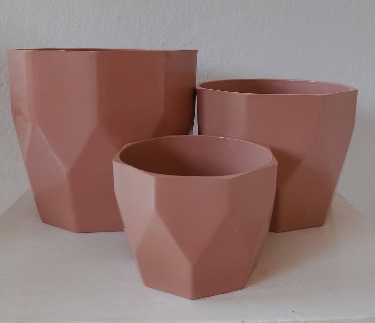Trio de Vasos Rose Gold Facetado  - Lana Festas 