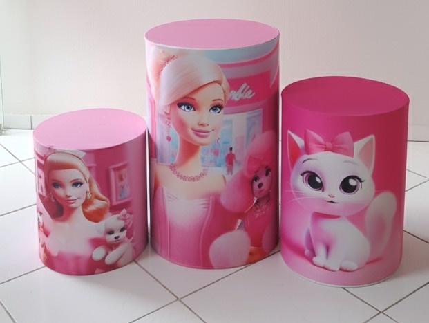 Kit Capas Cilindros Barbie G,M,P - Lana Festas 