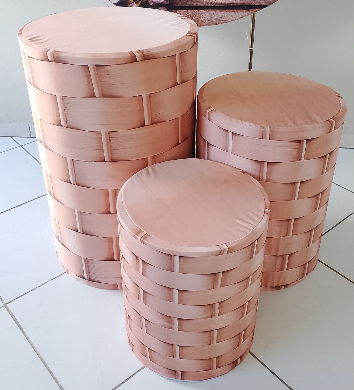 Kit Capas Cilindros Cesto de Vime  - Lana Festas 