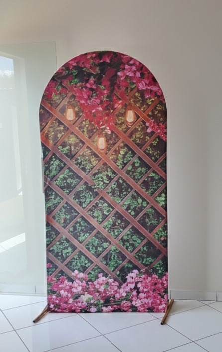 Capa Painel Romano Estampa Flores  - Lana Festas 
