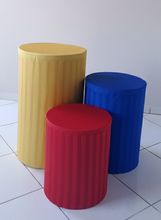 Kit Capas Cilindros Amarelo, Azul, Vermelho G,M,P - Lana Festas 