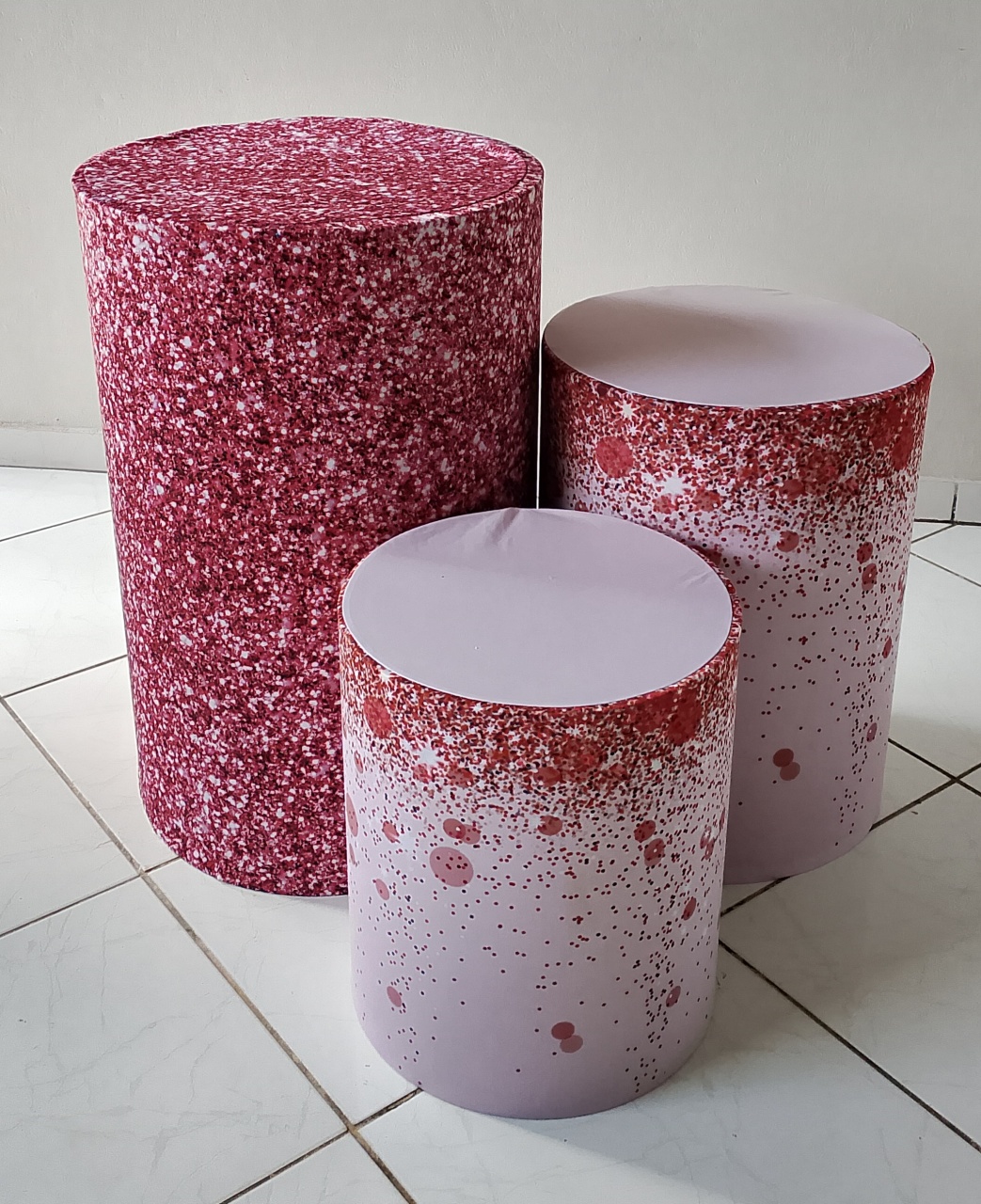 Kit Capas Cilindros Rosa Glitter  - Lana Festas 